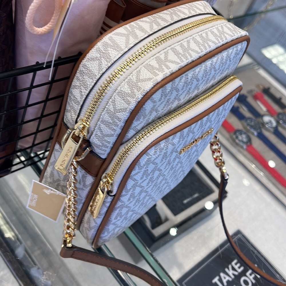 MICHAEL KORS  Jet Set Travel Medium Logo Crossbody Flight Bag # 35F1GTVC2B NWT - Picture 11 of 16